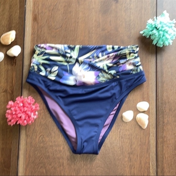 NWT Quint Soul Blue Floral Swim Bottoms Sz. S - Picture 3 of 10